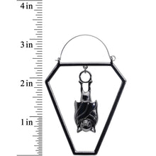 Load image into Gallery viewer, Black Bat Coffin Halloween Tunnel Plug Earrings
