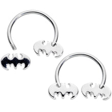 Load image into Gallery viewer, 18G 3/8 Licensed DC Comics Batman Horseshoe Circular Barbell Set
