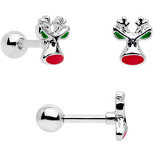 Load image into Gallery viewer, 16G 1/4 Reindeer Snowman Christmas Dangle Cartilage Tragus Set of 3

