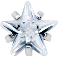 Load image into Gallery viewer, Clear CZ Gem Star Barbell Tongue Ring

