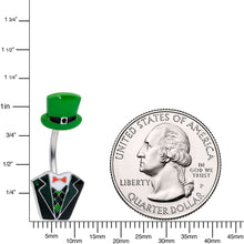 Load image into Gallery viewer, Leprechaun Formal Tuxedo St Patricks Day Belly Ring
