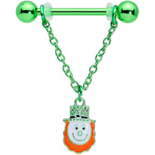 Load image into Gallery viewer, 14G 9/16 Leprechaun St Patricks Day Dangle Nipple Ring Set
