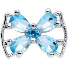 Load image into Gallery viewer, 16G 1/4 Aqua CZ Gem Beauty Bow Cartilage Tragus Earring
