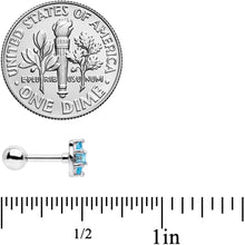 Load image into Gallery viewer, 16G 1/4 Aqua CZ Gem Beauty Bow Cartilage Tragus Earring
