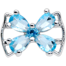 Load image into Gallery viewer, 16G 5/16 Aqua CZ Gem Beauty Bow Labret Monroe Tragus

