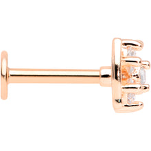 Load image into Gallery viewer, 16G 5/16 Clear CZ Gem Rose Gold Tone Beauty Bow Labret Tragus
