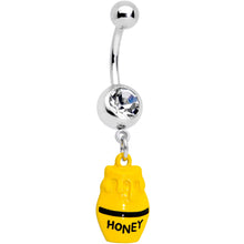 Load image into Gallery viewer, Clear Gem Jar of Honey Dangle Belly Ring
