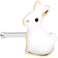 Load image into Gallery viewer, 20G 1/4 White Rabbit Easter Bunny Nose Bone
