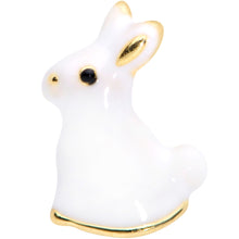 Load image into Gallery viewer, 20G 1/4 White Rabbit Easter Bunny Nose Bone
