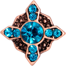 Load image into Gallery viewer, 16G 6/15 Aqua Gem Rose Gold Tone Renaissance Labret Monroe Tragus
