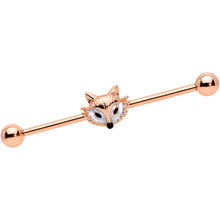 Load image into Gallery viewer, 14G Rose Gold Tone Fashion Fox Industrial Barbell 38mm
