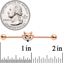 Load image into Gallery viewer, 14G Rose Gold Tone Fashion Fox Industrial Barbell 38mm
