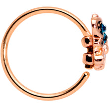 Load image into Gallery viewer, 20G 5/16 Clear Blue Gem Rose Gold Tone Glam Butterfly Nose Hoop

