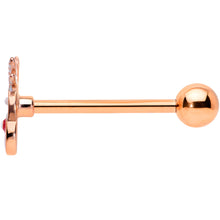 Load image into Gallery viewer, Rose Gold Tone Reindeer Red Nosed Christmas Barbell Tongue Ring
