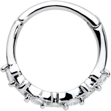 Load image into Gallery viewer, 16G 3/8 Clear CZ Gem Little Hearts Valentine Hinged Segment Ring
