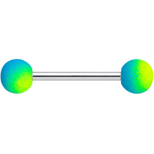 Load image into Gallery viewer, Yellow Blue Ombre Soft Finish Barbell Tongue Ring
