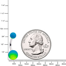 Load image into Gallery viewer, Blue Green Ombre Soft Finish Belly Ring
