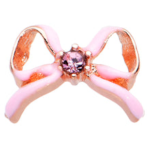 Load image into Gallery viewer, 20G 1/4 Pink Gem Pink Pretty Bow Nose Bone
