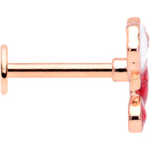 Load image into Gallery viewer, 16G 5/16 Rose Gold Tone Red Christmas Stocking Labret Tragus
