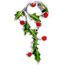 Load image into Gallery viewer, 16G 1/4 Pink CZ Gem Candy Cane Holly Christmas Cartilage Tragus
