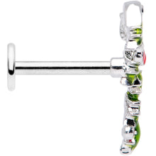 Load image into Gallery viewer, 16G 5/16 Pink CZ Gem Candy Cane Holly Labret Monroe Tragus
