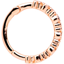 Load image into Gallery viewer, 16G 3/8 Clear CZ Gem Rose Gold Tone Butterfly Hinged Segment Ring
