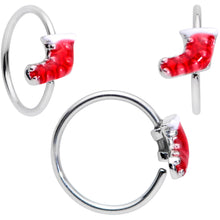 Load image into Gallery viewer, 20G 5/16 Clear Gem Snowflake Stocking Nose Bone Hoop Set of 3
