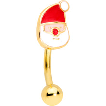 Load image into Gallery viewer, 16G 5/16 Gold Tone Simple Santa Christmas Curved Eyebrow Ring
