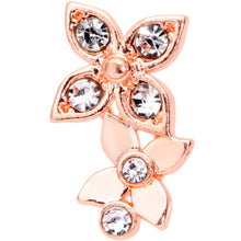 Load image into Gallery viewer, 16G 1/4 Clear Gem Rose Gold Tone Bloom Butterfly Cartilage Tragus
