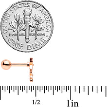Load image into Gallery viewer, 16G 1/4 Clear Gem Rose Gold Tone Bloom Butterfly Cartilage Tragus
