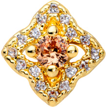 Load image into Gallery viewer, 20G 5/16 Yellow Clear CZ Gem Gold Tone Rhombus Royale Nose Hoop
