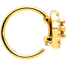 Load image into Gallery viewer, 20G 5/16 Yellow Clear CZ Gem Gold Tone Rhombus Royale Nose Hoop
