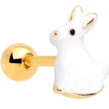 Load image into Gallery viewer, 16G 1/4 White Easter Bunny Rabbit Cartilage Tragus Earring

