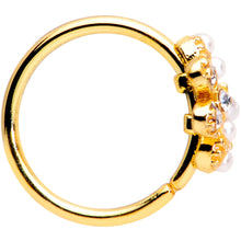 Load image into Gallery viewer, 20G 5/16 Clear Gem Gold Tone Stylish Splat Nose Hoop

