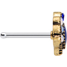 Load image into Gallery viewer, 20G 1/4 Clear Blue Gem Heirloom Teardrop Nose Bone
