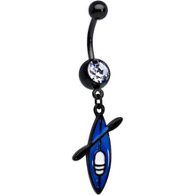 Load image into Gallery viewer, Clear Gem Black Blue Summer Kayak Boat Dangle Belly Ring

