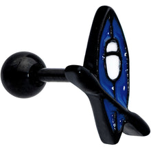 Load image into Gallery viewer, 16G 1/4 Black Blue Summer Kayak Boat Cartilage Tragus Earring
