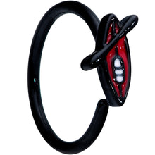 Load image into Gallery viewer, 18G 3/8 Black Red Summer Kayak Boat Nose Hoop
