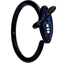 Load image into Gallery viewer, 18G 3/8 Black Blue Summer Kayak Boat Nose Hoop

