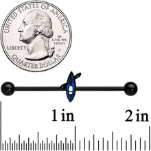 Load image into Gallery viewer, 14G Black Blue Summer Kayak Boat Industrial Barbell 38mm
