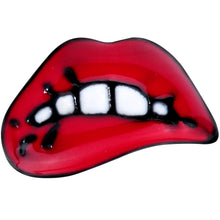 Load image into Gallery viewer, 16G 1/4 Black Red Sneering Lips Bite Lips Cartilage Earring
