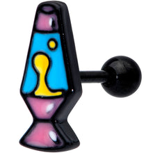 Load image into Gallery viewer, 16G 1/4 Black Retro Lava Lamp Cartilage Tragus Earring
