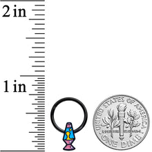 Load image into Gallery viewer, 16G 3/8 Black Retro Lava Lamp Hinged Segment Ring
