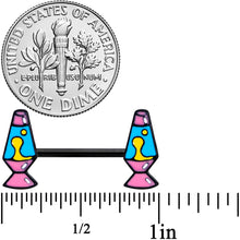 Load image into Gallery viewer, 14G 9/16 Black Retro Lava Lamp Barbell Nipple Ring Set
