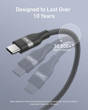 Load image into Gallery viewer, Anker USB-C to USB-C Cable (3 ft / 6 ft, 240W, Upcycled-Braided)

