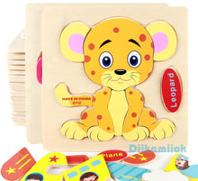 Load image into Gallery viewer, Wooden 3D Stevvex Modern Interesting Baby Learning Puzzles for Children Cartoon Animal Fruit Puzzles Intelligence Kids Children Educational Toy
