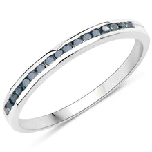 Load image into Gallery viewer, 0.20 Carat Genuine Blue Diamond .925 Sterling Silver Ring
