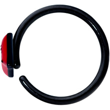 Load image into Gallery viewer, 18G 3/8 Black Red Sneering Bite Lips Nose Hoop
