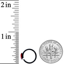 Load image into Gallery viewer, 18G 3/8 Black Red Sneering Bite Lips Nose Hoop
