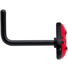 Load image into Gallery viewer, 20G 7mm Black Red Sneering Bite Lips L Shaped Nose Ring
